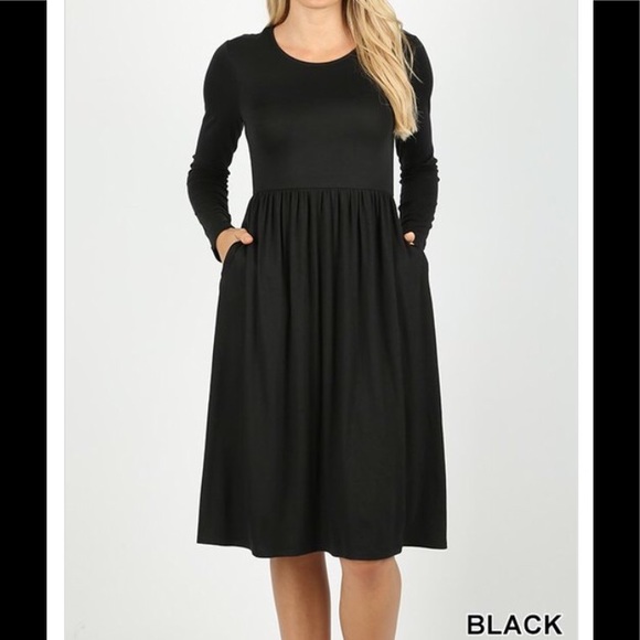 ✨NEW✨Long Sleeve Viscose Dress - Picture 3 of 3